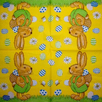 184 Hasen: unnatürlich - 3-lagig - 35x35 cm